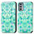Leather Case Stands Fashionable Pattern Flip Cover Holder S02D for Motorola Moto Edge 20 5G Green