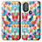 Leather Case Stands Fashionable Pattern Flip Cover Holder S02D for Motorola Moto G Power (2022)