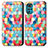 Leather Case Stands Fashionable Pattern Flip Cover Holder S02D for Motorola Moto G22