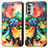 Leather Case Stands Fashionable Pattern Flip Cover Holder S02D for Motorola Moto G82 5G Mixed