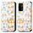 Leather Case Stands Fashionable Pattern Flip Cover Holder S02D for OnePlus Nord N200 5G