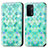 Leather Case Stands Fashionable Pattern Flip Cover Holder S02D for OnePlus Nord N200 5G Green