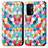 Leather Case Stands Fashionable Pattern Flip Cover Holder S02D for OnePlus Nord N200 5G Mixed