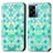 Leather Case Stands Fashionable Pattern Flip Cover Holder S02D for OnePlus Nord N300 5G Green