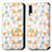 Leather Case Stands Fashionable Pattern Flip Cover Holder S02D for Samsung Galaxy A50 White