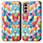 Leather Case Stands Fashionable Pattern Flip Cover Holder S02D for Samsung Galaxy F13 4G Mixed