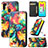 Leather Case Stands Fashionable Pattern Flip Cover Holder S02D for Samsung Galaxy M21