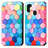 Leather Case Stands Fashionable Pattern Flip Cover Holder S02D for Samsung Galaxy M21 Colorful