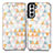 Leather Case Stands Fashionable Pattern Flip Cover Holder S02D for Samsung Galaxy S22 Plus 5G