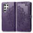 Leather Case Stands Fashionable Pattern Flip Cover Holder S02D for Samsung Galaxy S22 Ultra 5G Purple