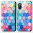 Leather Case Stands Fashionable Pattern Flip Cover Holder S02D for Sony Xperia Ace II Colorful