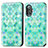 Leather Case Stands Fashionable Pattern Flip Cover Holder S02D for Xiaomi Poco F3 GT 5G Green