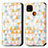Leather Case Stands Fashionable Pattern Flip Cover Holder S02D for Xiaomi Redmi 10A 4G White