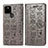 Leather Case Stands Fashionable Pattern Flip Cover Holder S03D for Google Pixel 5 Gray