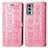 Leather Case Stands Fashionable Pattern Flip Cover Holder S03D for Motorola Moto Edge 20 5G Pink