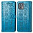 Leather Case Stands Fashionable Pattern Flip Cover Holder S03D for Motorola Moto Edge 20 Lite 5G Blue