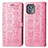 Leather Case Stands Fashionable Pattern Flip Cover Holder S03D for Motorola Moto Edge 20 Lite 5G Pink