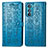 Leather Case Stands Fashionable Pattern Flip Cover Holder S03D for Motorola Moto Edge 30 5G Blue