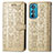 Leather Case Stands Fashionable Pattern Flip Cover Holder S03D for Motorola Moto Edge 30 5G Gold