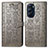 Leather Case Stands Fashionable Pattern Flip Cover Holder S03D for Motorola Moto Edge 30 Pro 5G Gray