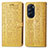 Leather Case Stands Fashionable Pattern Flip Cover Holder S03D for Motorola Moto Edge 30 Pro 5G Yellow