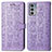 Leather Case Stands Fashionable Pattern Flip Cover Holder S03D for Motorola Moto Edge Lite 5G Purple