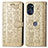 Leather Case Stands Fashionable Pattern Flip Cover Holder S03D for Motorola Moto G 5G (2022)