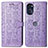 Leather Case Stands Fashionable Pattern Flip Cover Holder S03D for Motorola Moto G 5G (2022) Purple