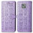 Leather Case Stands Fashionable Pattern Flip Cover Holder S03D for Motorola Moto G Power (2021) Purple