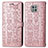 Leather Case Stands Fashionable Pattern Flip Cover Holder S03D for Motorola Moto G Power (2021) Rose Gold