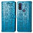 Leather Case Stands Fashionable Pattern Flip Cover Holder S03D for Motorola Moto G Pure Blue