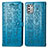Leather Case Stands Fashionable Pattern Flip Cover Holder S03D for Motorola Moto G Stylus (2021) Blue