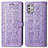Leather Case Stands Fashionable Pattern Flip Cover Holder S03D for Motorola Moto G Stylus (2021) Purple