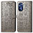 Leather Case Stands Fashionable Pattern Flip Cover Holder S03D for Motorola Moto G Stylus (2022) 4G Gray