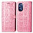 Leather Case Stands Fashionable Pattern Flip Cover Holder S03D for Motorola Moto G Stylus (2022) 4G Pink