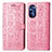 Leather Case Stands Fashionable Pattern Flip Cover Holder S03D for Motorola Moto G Stylus (2022) 5G Pink