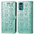 Leather Case Stands Fashionable Pattern Flip Cover Holder S03D for Motorola Moto G22 Green