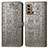 Leather Case Stands Fashionable Pattern Flip Cover Holder S03D for Motorola Moto G40 Fusion Gray