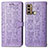 Leather Case Stands Fashionable Pattern Flip Cover Holder S03D for Motorola Moto G40 Fusion Purple