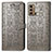 Leather Case Stands Fashionable Pattern Flip Cover Holder S03D for Motorola Moto G60 Gray