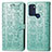 Leather Case Stands Fashionable Pattern Flip Cover Holder S03D for Motorola Moto G60s Green