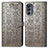 Leather Case Stands Fashionable Pattern Flip Cover Holder S03D for Motorola Moto G62 5G