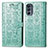 Leather Case Stands Fashionable Pattern Flip Cover Holder S03D for Motorola Moto G62 5G Green