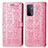 Leather Case Stands Fashionable Pattern Flip Cover Holder S03D for OnePlus Nord N200 5G Pink