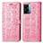 Leather Case Stands Fashionable Pattern Flip Cover Holder S03D for OnePlus Nord N300 5G Pink