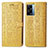Leather Case Stands Fashionable Pattern Flip Cover Holder S03D for OnePlus Nord N300 5G Yellow