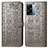 Leather Case Stands Fashionable Pattern Flip Cover Holder S03D for Oppo A57 5G Gray