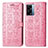 Leather Case Stands Fashionable Pattern Flip Cover Holder S03D for Oppo A57 5G Pink