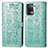 Leather Case Stands Fashionable Pattern Flip Cover Holder S03D for Oppo A94 4G Green