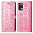 Leather Case Stands Fashionable Pattern Flip Cover Holder S03D for Oppo A94 4G Pink